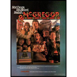 1983 McGregor French's Yellow Mustard Vintage Print Ad Hot Dog Football Wall Art